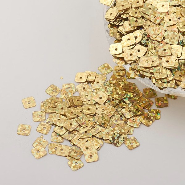 PandaHall Ornament Accessories Plastic Paillette/Sequins Beads, Square, Gold, 5x5x0.1mm, Hole: 1.4mm Plastic Square Gold
PandaHall Ornament Accessories Plastic Paillette/Sequins Beads, Square, Gold, 5x5x0.1mm, Hole: 1.4mm Plastic Square Gold