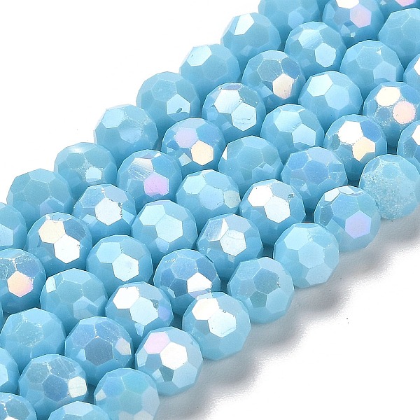 PandaHall Opaque Glass Beads Stands, AB Color, Faceted(32 Facets), Round, Light Sky Blue, 8x7~7.5mm, Hole: 1.5mm, about 66pcs/strand...
PandaHall Opaque Glass Beads Stands, AB Color, Faceted(32 Facets), Round, Light Sky Blue, 8x7~7.5mm, Hole: 1.5mm, about 66pcs/strand...