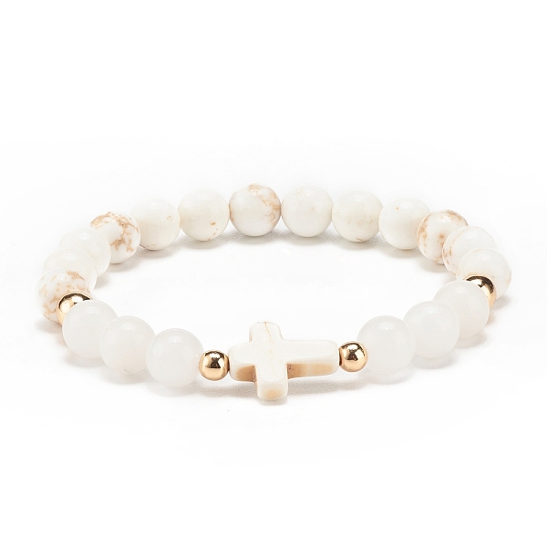 PandaHall Natural White Jade & Magnesite & Synthetic Turquoise(Dyed) Stretch Bracelet with Cross, Gemstone Jewelry for Women, White, Inner...
PandaHall Natural White Jade & Magnesite & Synthetic Turquoise(Dyed) Stretch Bracelet with Cross, Gemstone Jewelry for Women, White, Inner...