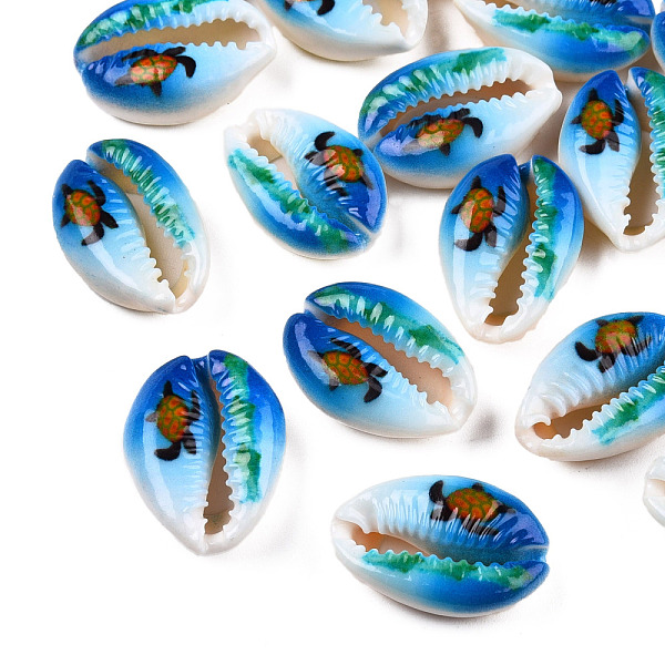 PandaHall Printed Cowrie Shell Beads, No Hole/Undrilled, Sea Turtle Pattern, Dodger Blue, 17.5~21.5x12~14.5x5.5~7.5mm Cowrie Shell Shell...
PandaHall Printed Cowrie Shell Beads, No Hole/Undrilled, Sea Turtle Pattern, Dodger Blue, 17.5~21.5x12~14.5x5.5~7.5mm Cowrie Shell Shell...