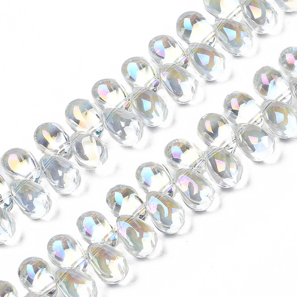 PandaHall Electroplate Transparent Glass Beads Strands, AB Color Plated, Teardrop, Clear AB, 9x6x6mm, Hole: 0.8mm, about 99pcs/strand..., White
PandaHall Electroplate Transparent Glass Beads Strands, AB Color Plated, Teardrop, Clear AB, 9x6x6mm, Hole: 0.8mm, about 99pcs/strand..., White