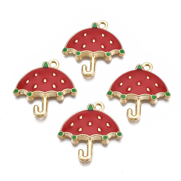PandaHall Rack Plating Alloy Enamel Pendants, Cadmium Free & Nickel Free & Lead Free, Umbrella, FireBrick, 23.5x23x3.2mm, Hole: 1.6mm..., Red
PandaHall Rack Plating Alloy Enamel Pendants, Cadmium Free & Nickel Free & Lead Free, Umbrella, FireBrick, 23.5x23x3.2mm, Hole: 1.6mm..., Red