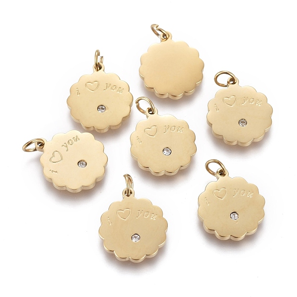 PandaHall Valentine's Day 316 Surgical Stainless Steel Charms, with Crystal Rhinestone and Jump Rings, Flower with Word I Love You, Golden..., Clear
PandaHall Valentine's Day 316 Surgical Stainless Steel Charms, with Crystal Rhinestone and Jump Rings, Flower with Word I Love You, Golden..., Clear