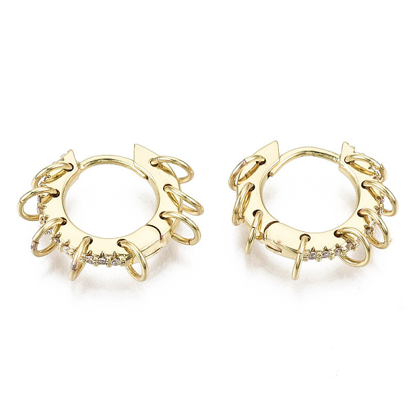 PandaHall Brass Micro Pave Clear Cubic Zirconia Huggie Hoop Earrings, Ring with Jump Rings, Nickel Free, Real 16K Gold Plated, 17x16x2mm...
PandaHall Brass Micro Pave Clear Cubic Zirconia Huggie Hoop Earrings, Ring with Jump Rings, Nickel Free, Real 16K Gold Plated, 17x16x2mm...