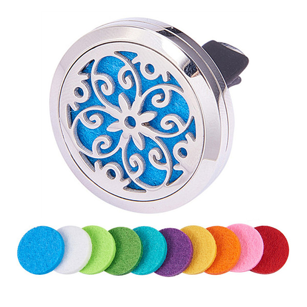 PandaHall 316 Stainless Steel Car Diffuser Locket Clips, with Perfume Pad and Magnetic Clasps, Flat Round with Flower, Mixed Color, 30x7mm..., Multicolor
PandaHall 316 Stainless Steel Car Diffuser Locket Clips, with Perfume Pad and Magnetic Clasps, Flat Round with Flower, Mixed Color, 30x7mm..., Multicolor