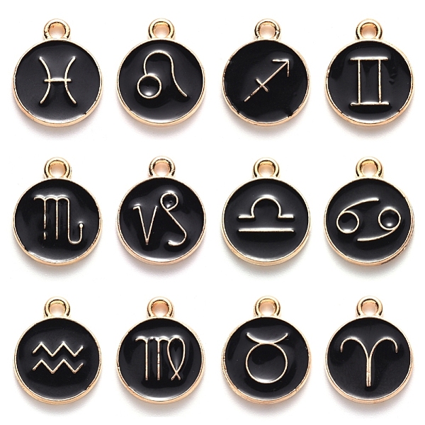 PandaHall Alloy Enamel Pendants, Flat Round with Constellation, Black, 15x12x2mm, Hole: 1.5mm, about 12pcs/set Alloy+Enamel Flat Round Black
PandaHall Alloy Enamel Pendants, Flat Round with Constellation, Black, 15x12x2mm, Hole: 1.5mm, about 12pcs/set Alloy+Enamel Flat Round Black