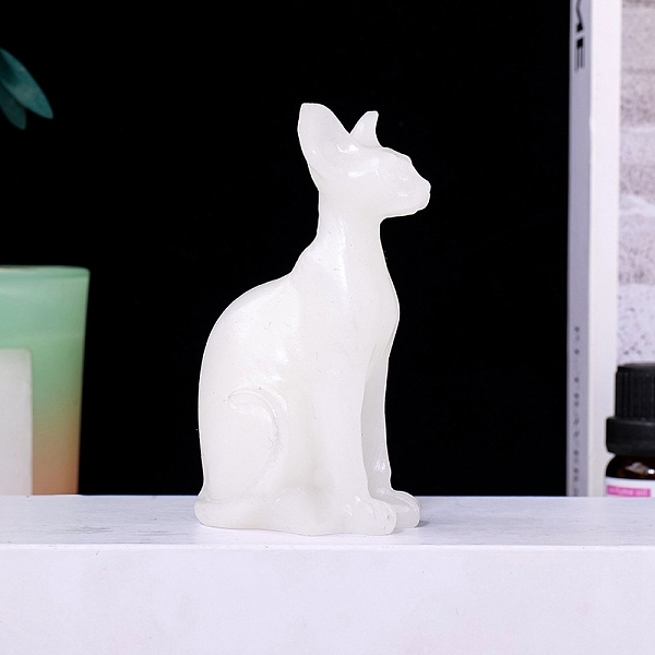 PandaHall Egyptian Cat Natural White Jade Display Decorations, Reiki Energy Stone Ornament, 80x45mm White Jade Cat Shape
PandaHall Egyptian Cat Natural White Jade Display Decorations, Reiki Energy Stone Ornament, 80x45mm White Jade Cat Shape