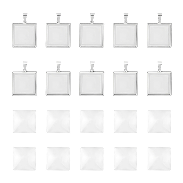 PandaHall Unicraftale DIY Blank Pendant Making Kit, Including Square 304 Stainless Steel Pendant Cabochon Settings, Glass Cabochons...
PandaHall Unicraftale DIY Blank Pendant Making Kit, Including Square 304 Stainless Steel Pendant Cabochon Settings, Glass Cabochons...