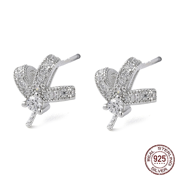 PandaHall Rhodium Plated 925 Sterling Silver Stud Earring Findings, with Clear Cubic Zirconia, Bowknot, for Half Drilled Beads, with S925...
PandaHall Rhodium Plated 925 Sterling Silver Stud Earring Findings, with Clear Cubic Zirconia, Bowknot, for Half Drilled Beads, with S925...