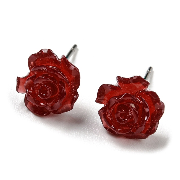 PandaHall Resin Rose Flower Stud Earrings with 316 Stainless Steel Pins, Dark Red, 9~9.5x9~9.5mm Resin Flower
PandaHall Resin Rose Flower Stud Earrings with 316 Stainless Steel Pins, Dark Red, 9~9.5x9~9.5mm Resin Flower