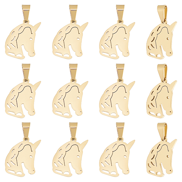 PandaHall Unicraftale 12Pcs 304 Stainless Steel Pendants, Laser Cut, Unicorn, Golden, 20x15x1mm, Hole: 5x3mm 304 Stainless Steel Unicorn
PandaHall Unicraftale 12Pcs 304 Stainless Steel Pendants, Laser Cut, Unicorn, Golden, 20x15x1mm, Hole: 5x3mm 304 Stainless Steel Unicorn