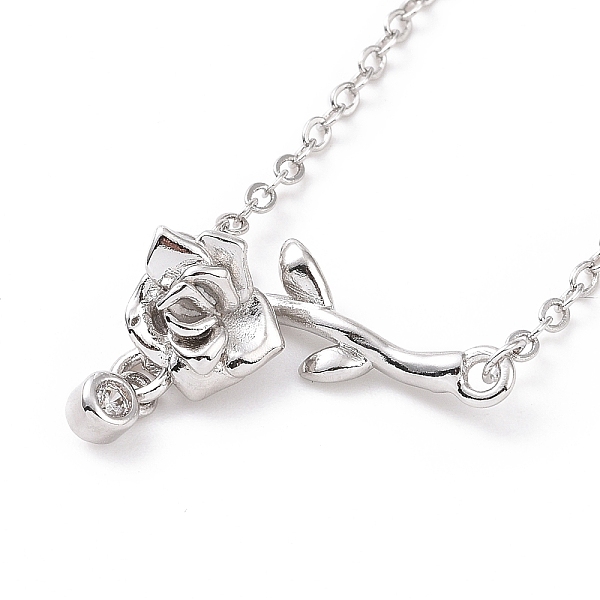 PandaHall Brass Pendant Necklace with Clear Cubic Zirconia, Couple Necklace for Women, Platinum, Rose Pattern, 17.44 inch(44.3cm) Cubic...
PandaHall Brass Pendant Necklace with Clear Cubic Zirconia, Couple Necklace for Women, Platinum, Rose Pattern, 17.44 inch(44.3cm) Cubic...