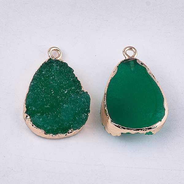 PandaHall Electroplate Druzy Resin Pendants, with Iron Findings, teardrop, Light Gold, Dark Green, 26~27x17.5x8.5mm, Hole: 1.6~1.8mm...
PandaHall Electroplate Druzy Resin Pendants, with Iron Findings, teardrop, Light Gold, Dark Green, 26~27x17.5x8.5mm, Hole: 1.6~1.8mm...