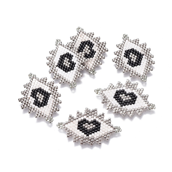 PandaHall MIYUKI & TOHO Handmade Japanese Seed Beads Links, Loom Pattern, Eye with Heart, Gainsboro, 22~23x32~34x1.7mm, Hole: 1.2mm Glass..., Gray
PandaHall MIYUKI & TOHO Handmade Japanese Seed Beads Links, Loom Pattern, Eye with Heart, Gainsboro, 22~23x32~34x1.7mm, Hole: 1.2mm Glass..., Gray