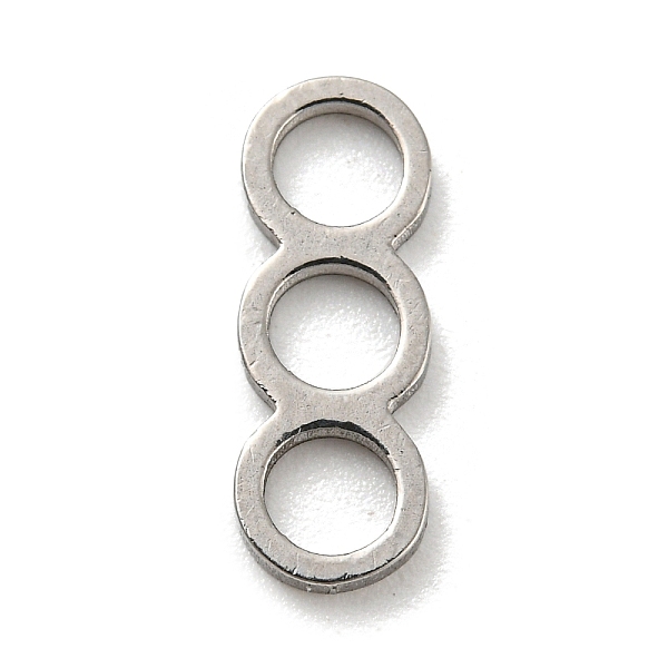 PandaHall 304 Stainless Steel Connector Charms, Three Ring Link, Stainless Steel Color, 12.5x4.5x1mm, Hole: 3mm 304 Stainless Steel Ring
PandaHall 304 Stainless Steel Connector Charms, Three Ring Link, Stainless Steel Color, 12.5x4.5x1mm, Hole: 3mm 304 Stainless Steel Ring