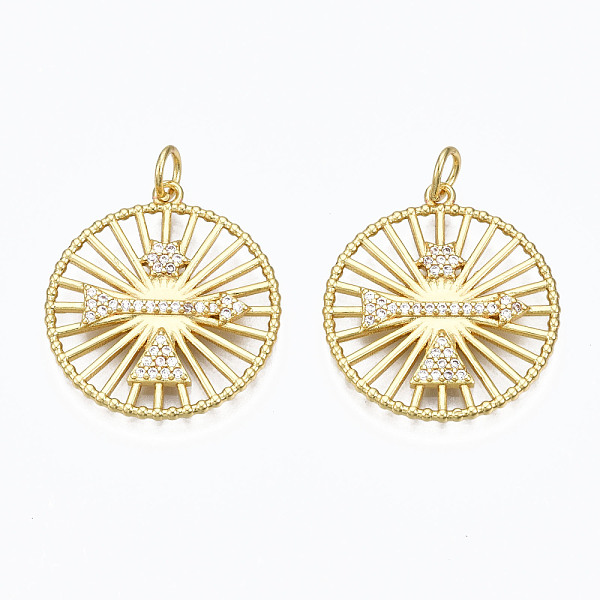 PandaHall Brass Micro Pave Clear Cubic Zirconia Pendants, with Jump Rings, Nickel Free, Flat Round, Real 16K Gold Plated, 24.5x22x2mm, Hole...
PandaHall Brass Micro Pave Clear Cubic Zirconia Pendants, with Jump Rings, Nickel Free, Flat Round, Real 16K Gold Plated, 24.5x22x2mm, Hole...