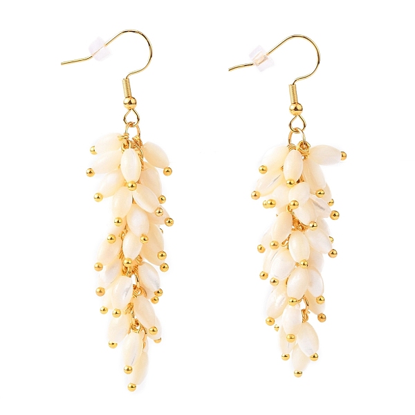 PandaHall Natural Trochid Shell/Trochus Shell Cluster Earrings, Dangle Earrings, with Golden Plated Brass Earring Hooks, Creamy White, 69mm...
PandaHall Natural Trochid Shell/Trochus Shell Cluster Earrings, Dangle Earrings, with Golden Plated Brass Earring Hooks, Creamy White, 69mm...
