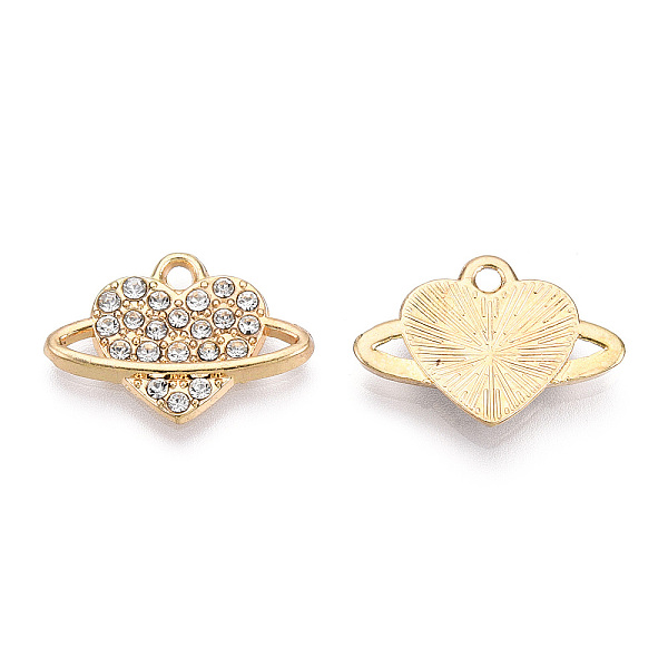 PandaHall Alloy Pendants, with Crystal Rhinestone, Cadmium Free & Lead Free, Heart, Light Gold, 14x20x2mm, Hole: 1.8mm Alloy+Rhinestone..., Clear
PandaHall Alloy Pendants, with Crystal Rhinestone, Cadmium Free & Lead Free, Heart, Light Gold, 14x20x2mm, Hole: 1.8mm Alloy+Rhinestone..., Clear