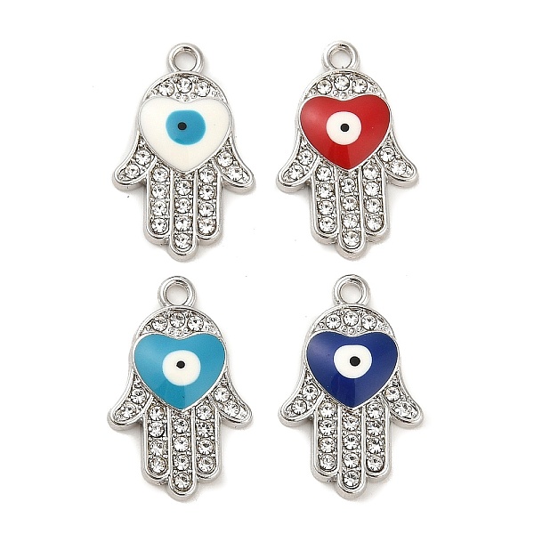 PandaHall Platinum Plated Alloy Enamel Pendants, with Rhinestone, Long-Lasting Plated, Hamsa Hand with Heart & Evil Eye Charm, Mixed Color..., Multicolor
PandaHall Platinum Plated Alloy Enamel Pendants, with Rhinestone, Long-Lasting Plated, Hamsa Hand with Heart & Evil Eye Charm, Mixed Color..., Multicolor