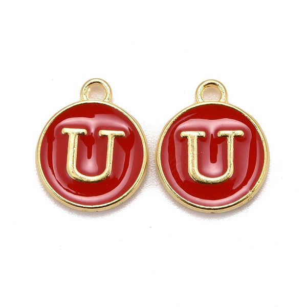 PandaHall Golden Plated Alloy Enamel Charms, Cadmium Free & Lead Free, Enamelled Sequins, Flat Round with Letter, Red, Letter.U, 14x12x2mm...
PandaHall Golden Plated Alloy Enamel Charms, Cadmium Free & Lead Free, Enamelled Sequins, Flat Round with Letter, Red, Letter.U, 14x12x2mm...
