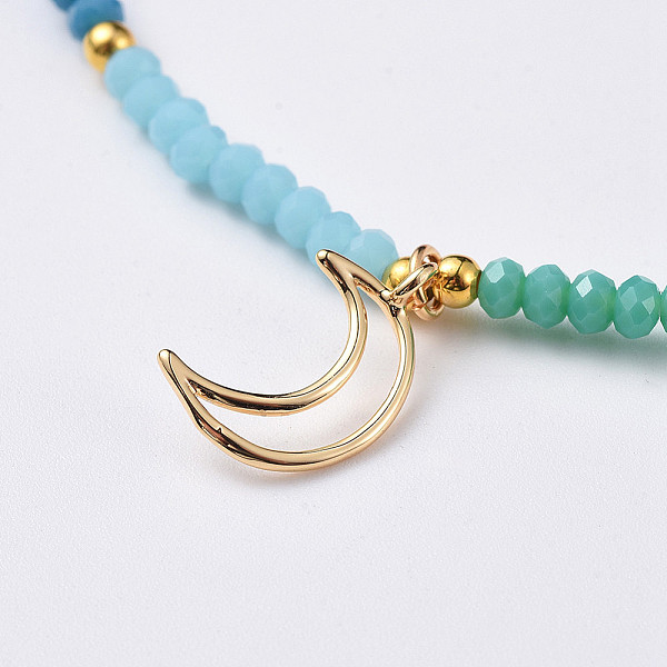 PandaHall Chakra Jewelry, Charm Bracelets, with Faceted Rondelle Glass Beads and Real 18K Gold Plated Brass Charms, Moon, Colorful, 2-1/8...
PandaHall Chakra Jewelry, Charm Bracelets, with Faceted Rondelle Glass Beads and Real 18K Gold Plated Brass Charms, Moon, Colorful, 2-1/8...