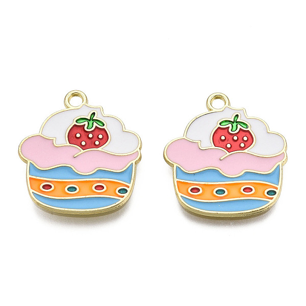 PandaHall Alloy Enamel Pendants, Cadmium Free & Lead Free, Strawberry Cake Charms, Golden, Light Sky Blue, 22x20x1.3mm, Hole: 1.8mm...
PandaHall Alloy Enamel Pendants, Cadmium Free & Lead Free, Strawberry Cake Charms, Golden, Light Sky Blue, 22x20x1.3mm, Hole: 1.8mm...
