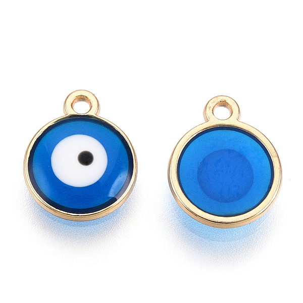 PandaHall Epoxy Resin Enamel Evil Eye Charms, with Rack Plating Light Gold Tone Alloy Open Back Bezel, Cadmium Free & Nickel Free & Lead..., Blue
PandaHall Epoxy Resin Enamel Evil Eye Charms, with Rack Plating Light Gold Tone Alloy Open Back Bezel, Cadmium Free & Nickel Free & Lead..., Blue