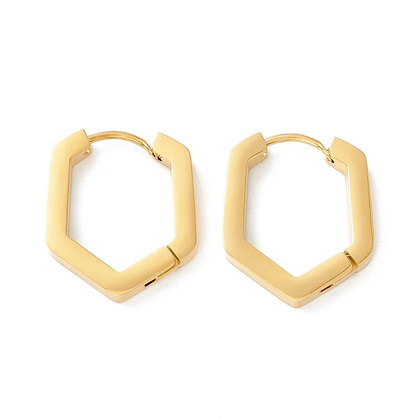 PandaHall Ion Plating(IP) 304 Stainless Steel Hexagon Hoop Earring for Women, Golden, 19x16x3mm, Pin: 1mm 304 Stainless Steel Pentagon
PandaHall Ion Plating(IP) 304 Stainless Steel Hexagon Hoop Earring for Women, Golden, 19x16x3mm, Pin: 1mm 304 Stainless Steel Pentagon