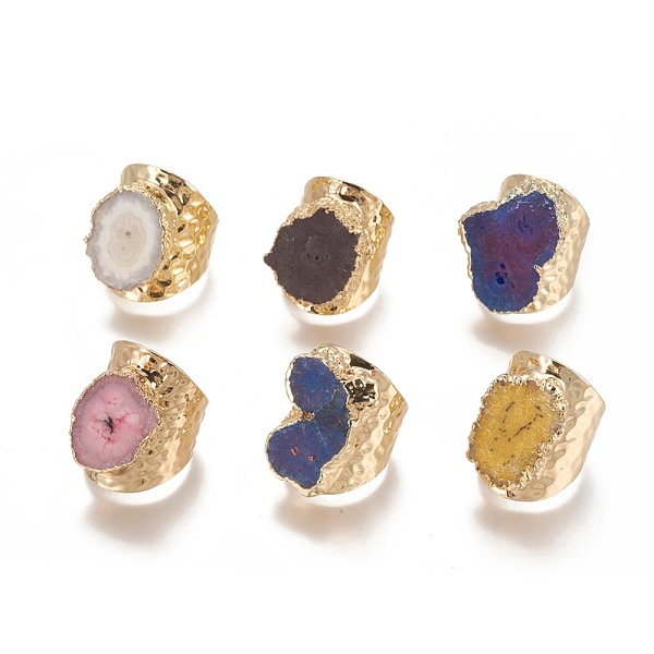 PandaHall Natural Druzy Agate Cuff Rings, Open Rings, with Brass Findings and Rhinestone, Golden, Mixed Color, Size 9~10, 19~20.5mm Natural..., Multicolor
PandaHall Natural Druzy Agate Cuff Rings, Open Rings, with Brass Findings and Rhinestone, Golden, Mixed Color, Size 9~10, 19~20.5mm Natural..., Multicolor