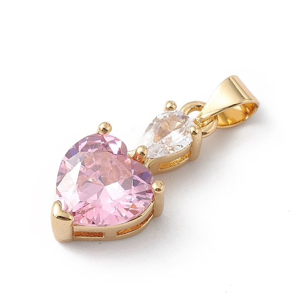 PandaHall Rack Plating Brass Cubic Zirconia Pendants, Long-Lasting Plated, Cadmium Free & Lead Free, Real 18K Gold Plated, Heart Charm, Pink...
PandaHall Rack Plating Brass Cubic Zirconia Pendants, Long-Lasting Plated, Cadmium Free & Lead Free, Real 18K Gold Plated, Heart Charm, Pink...