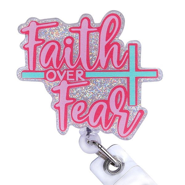 PandaHall Glittered Plastic Retractable Badge Reel, Card Holders, with Iron Alligator Clips, Word Faith Over Fear, Hot Pink, 95mm, Word...
PandaHall Glittered Plastic Retractable Badge Reel, Card Holders, with Iron Alligator Clips, Word Faith Over Fear, Hot Pink, 95mm, Word...