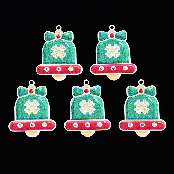 PandaHall Spray Painted Brass Pendants, with Printed, Christmas Bell with Snowflake, Sea Green, 33x26x0.4mm, Hole: 1.8mm Brass Bell
PandaHall Spray Painted Brass Pendants, with Printed, Christmas Bell with Snowflake, Sea Green, 33x26x0.4mm, Hole: 1.8mm Brass Bell