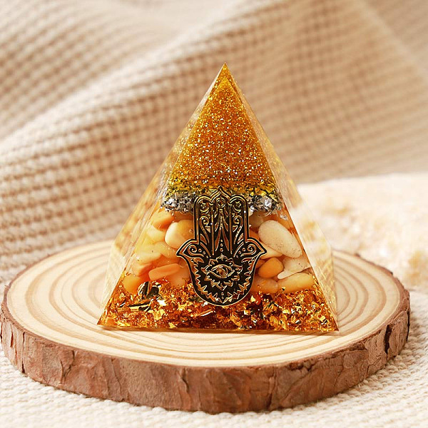 PandaHall Resin Orgonite Pyramid Home Display Decorations, with Natural Gemstone Chips, Orange, 60x60x60mm Resin Pyramid Orange
PandaHall Resin Orgonite Pyramid Home Display Decorations, with Natural Gemstone Chips, Orange, 60x60x60mm Resin Pyramid Orange