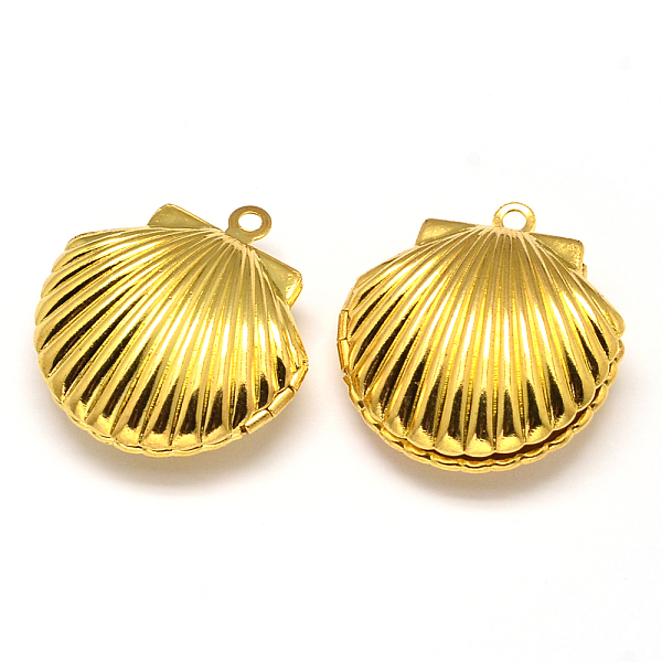 PandaHall Shell Rack Plating Brass Locket Pendants, Lead Free, Golden, 24x22x9mm, Hole: 1mm Brass Shell Shape
PandaHall Shell Rack Plating Brass Locket Pendants, Lead Free, Golden, 24x22x9mm, Hole: 1mm Brass Shell Shape