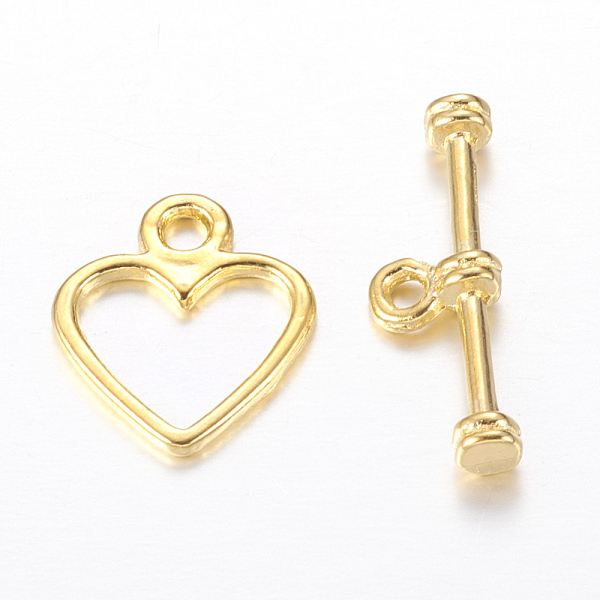 PandaHall Alloy Toggle Clasps, Lead Free and Cadmium Free & Nickel Free, Golden Color, Size: Heart: 12mm wide, 14mm long, Bar: 19mm long...
PandaHall Alloy Toggle Clasps, Lead Free and Cadmium Free & Nickel Free, Golden Color, Size: Heart: 12mm wide, 14mm long, Bar: 19mm long...