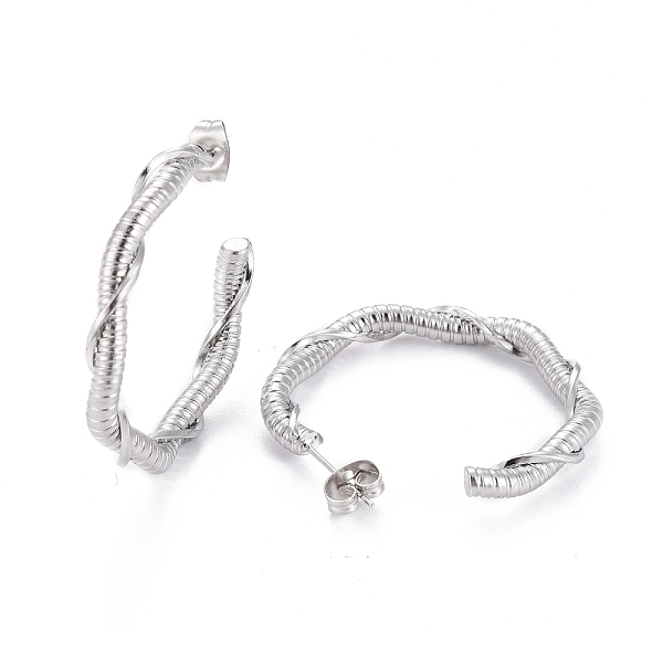 PandaHall 304 Stainless Steel Half Hoop Earrings, Stud Earrings, Hypoallergenic Earrings, with Ear Nut, Twisted, Textured, Ring, Stainless...
PandaHall 304 Stainless Steel Half Hoop Earrings, Stud Earrings, Hypoallergenic Earrings, with Ear Nut, Twisted, Textured, Ring, Stainless...
