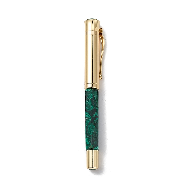 PandaHall Natural Malachite Brass Pens, Reiki Energy Fountain Pen, with Pen Case, Office & School Supplies, 142x19x14mm Malachite
PandaHall Natural Malachite Brass Pens, Reiki Energy Fountain Pen, with Pen Case, Office & School Supplies, 142x19x14mm Malachite
