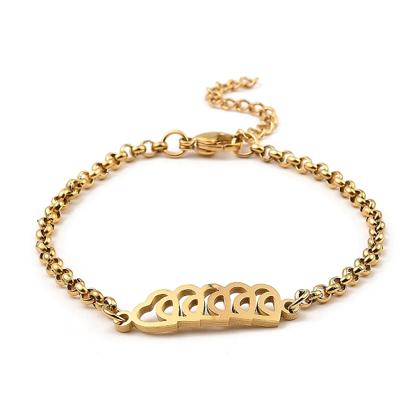 PandaHall 201 Stainless Steel Link Bracelet for Women, Golden, Heart, 7-3/8 inch(18.6cm) 201 Stainless Steel Heart
PandaHall 201 Stainless Steel Link Bracelet for Women, Golden, Heart, 7-3/8 inch(18.6cm) 201 Stainless Steel Heart