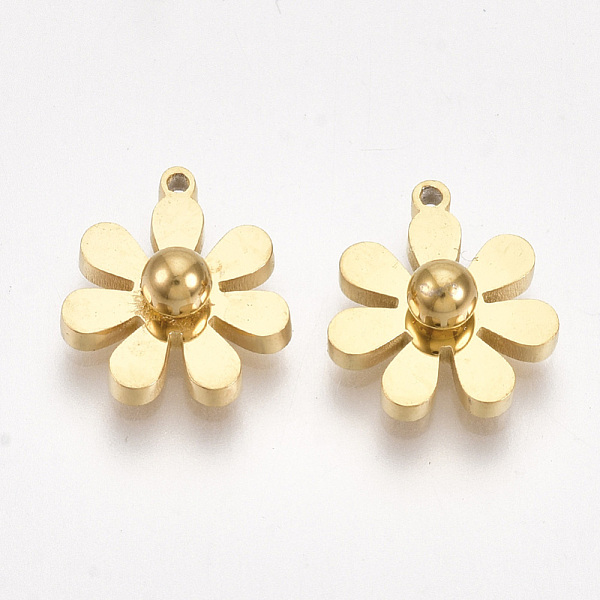PandaHall Ion Plating(IP) 304 Stainless Steel Charms, Flower, Golden, 11x9.5x4mm, Hole: 0.8mm 304 Stainless Steel Flower
PandaHall Ion Plating(IP) 304 Stainless Steel Charms, Flower, Golden, 11x9.5x4mm, Hole: 0.8mm 304 Stainless Steel Flower