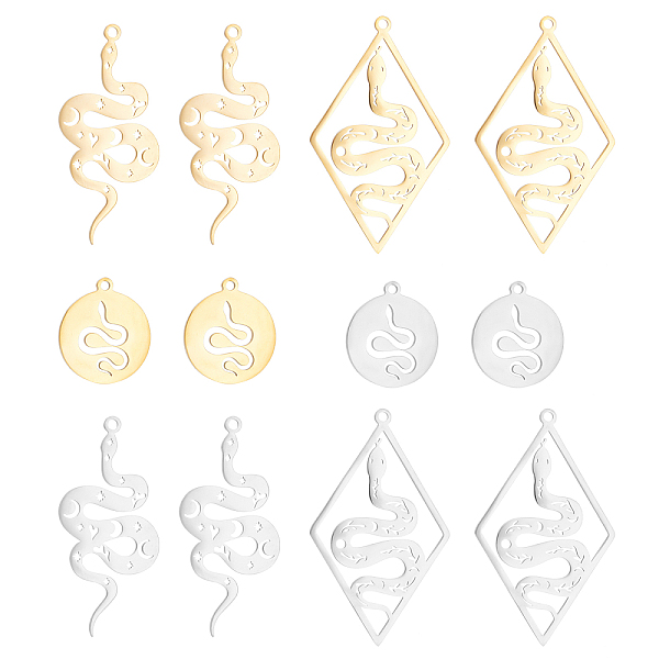 PandaHall DICOSMETIC 12Pcs 3 Styles 2 Colors Stainless Steel Snake Shape Pendants Snake Style Charms Serpent Charms Craft Supplies for...
PandaHall DICOSMETIC 12Pcs 3 Styles 2 Colors Stainless Steel Snake Shape Pendants Snake Style Charms Serpent Charms Craft Supplies for...