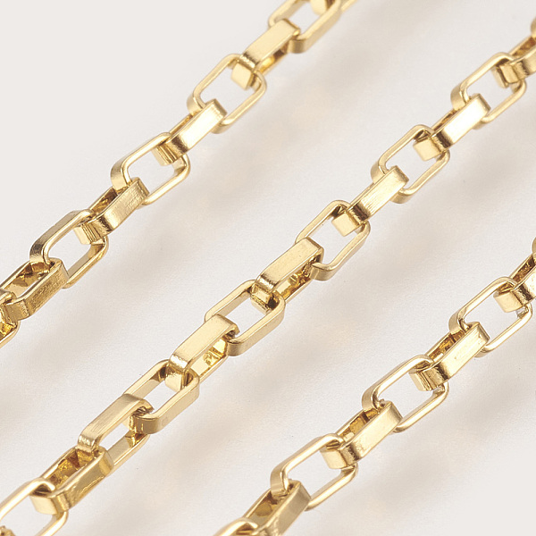 PandaHall Ion Plating(IP) Handmade 304 Stainless Steel Box Chains, Unwelded, with Spool, Rectangle, Golden, 4x2x1mm, about 32.8 Feet...
PandaHall Ion Plating(IP) Handmade 304 Stainless Steel Box Chains, Unwelded, with Spool, Rectangle, Golden, 4x2x1mm, about 32.8 Feet...