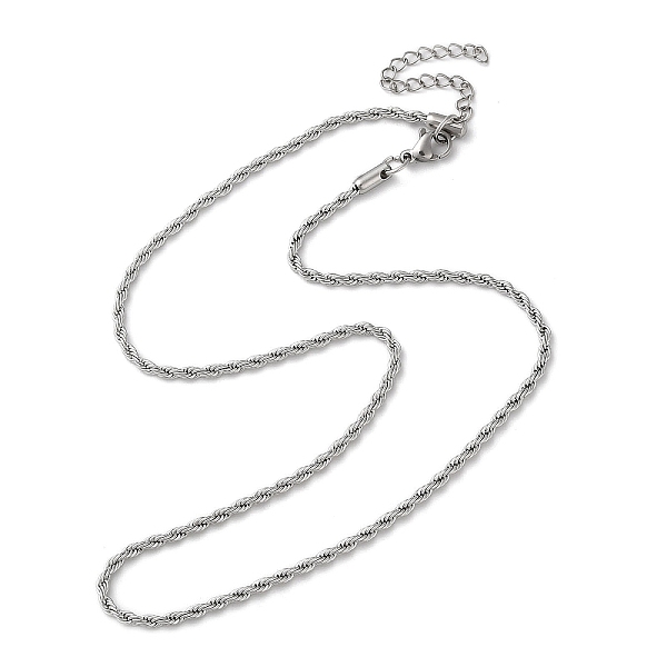 PandaHall 304 Stainless Steel Rope Chain Necklaces, Stainless Steel Color, 16.22 inch(41.2cm) 304 Stainless Steel
PandaHall 304 Stainless Steel Rope Chain Necklaces, Stainless Steel Color, 16.22 inch(41.2cm) 304 Stainless Steel