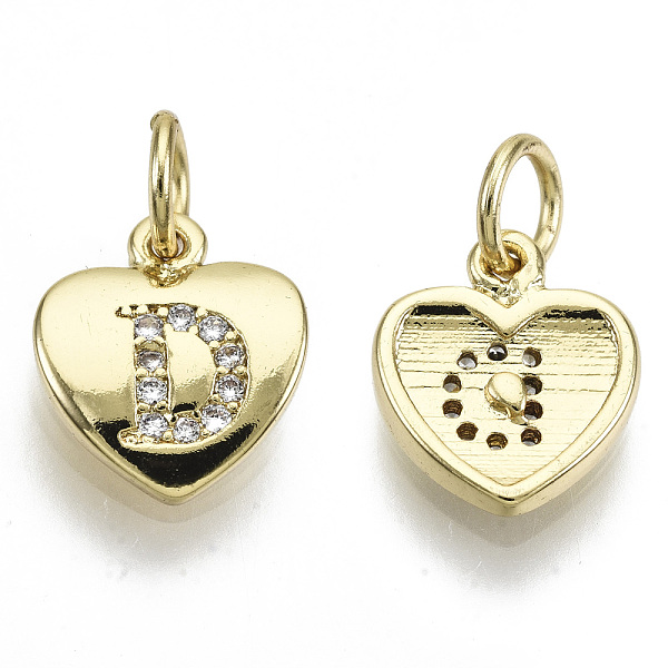 PandaHall Brass Micro Pave Clear Cubic Zirconia Charms, with Jump Ring, Heart with Letter, Real 16K Gold Plated, Nickel Free, Letter.D...
PandaHall Brass Micro Pave Clear Cubic Zirconia Charms, with Jump Ring, Heart with Letter, Real 16K Gold Plated, Nickel Free, Letter.D...