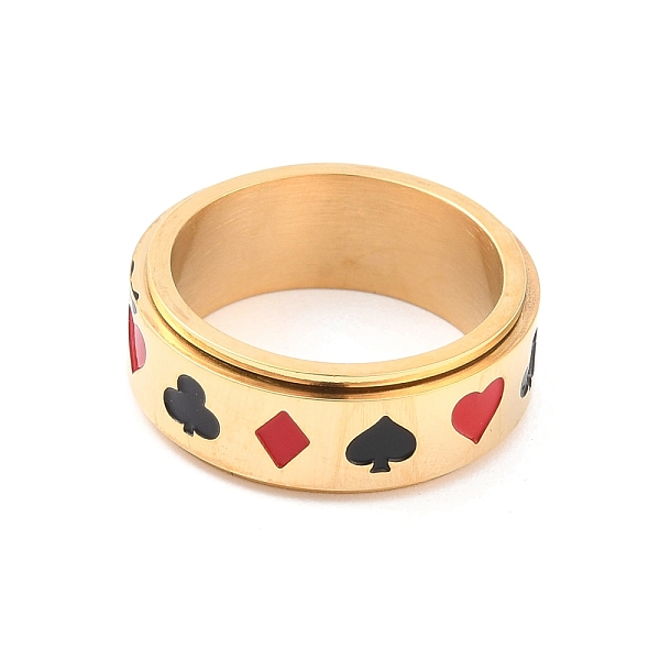 PandaHall Titanium Steel Spinner Ring, with Playing Card Pattern, Wide Band Rings for Unisex, Golden, 7.7mm, Inner Diameter: 17.5mm Titanium...
PandaHall Titanium Steel Spinner Ring, with Playing Card Pattern, Wide Band Rings for Unisex, Golden, 7.7mm, Inner Diameter: 17.5mm Titanium...