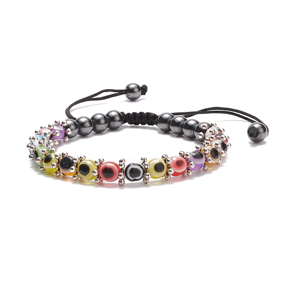 PandaHall Resin Evil Eye & Synthetic Hematite Braided Bead Bracelet, Gemstone Adjustable Bracelet for Women, Colorful, Inner Diameter...
PandaHall Resin Evil Eye & Synthetic Hematite Braided Bead Bracelet, Gemstone Adjustable Bracelet for Women, Colorful, Inner Diameter...