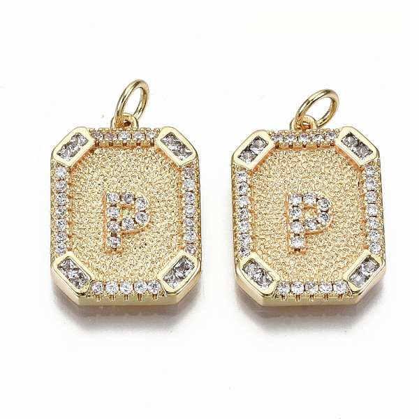 PandaHall Brass Micro Pave Clear Cubic Zirconia Pendants, Nickel Free, Real 18K Gold Plated, Rounded Rectangle with Word, Letter.P...
PandaHall Brass Micro Pave Clear Cubic Zirconia Pendants, Nickel Free, Real 18K Gold Plated, Rounded Rectangle with Word, Letter.P...
