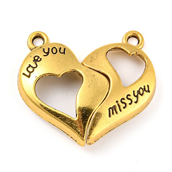 PandaHall Alloy Magnetic Pendants, Heart, Antique Golden, 23x27x6mm, Hole: 1.8mm Alloy Heart
PandaHall Alloy Magnetic Pendants, Heart, Antique Golden, 23x27x6mm, Hole: 1.8mm Alloy Heart