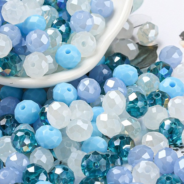 PandaHall Glass Beads, Faceted, Rondelle, Light Sky Blue, 8x6mm, Hole: 1mm, about 1210pcs/500g Glass Rondelle
PandaHall Glass Beads, Faceted, Rondelle, Light Sky Blue, 8x6mm, Hole: 1mm, about 1210pcs/500g Glass Rondelle