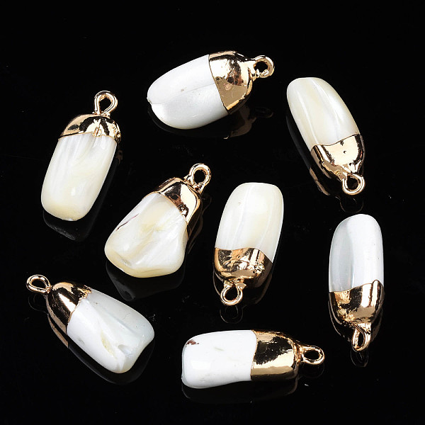 PandaHall Natural Trochid Shell/Trochus Pendants, with Golden Plated Loop, Nuggets, 19.5~22x7~12x5.5~9.5mm, Hole: 1.2~1.6mm Trochus Shell...
PandaHall Natural Trochid Shell/Trochus Pendants, with Golden Plated Loop, Nuggets, 19.5~22x7~12x5.5~9.5mm, Hole: 1.2~1.6mm Trochus Shell...