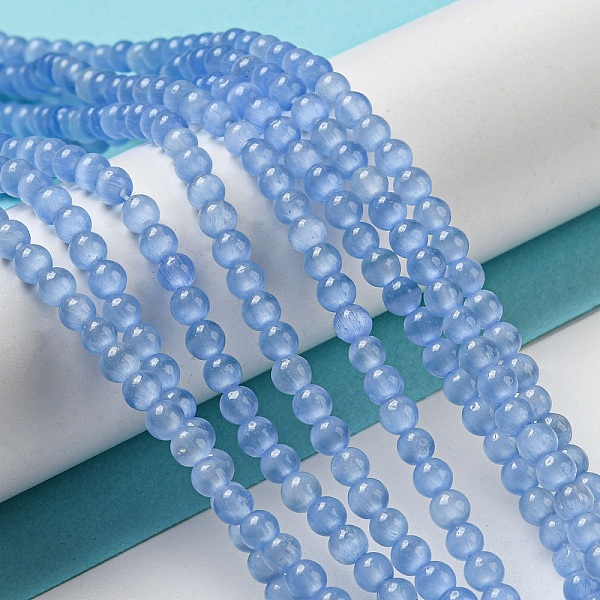 PandaHall Cat Eye Beads Strands, Round, Light Sky Blue, 4mm, Hole: 0.7mm, about 100~105pcs/strand, 14.37~14.69 inch(36.5~37.3cm) Glass Round
PandaHall Cat Eye Beads Strands, Round, Light Sky Blue, 4mm, Hole: 0.7mm, about 100~105pcs/strand, 14.37~14.69 inch(36.5~37.3cm) Glass Round